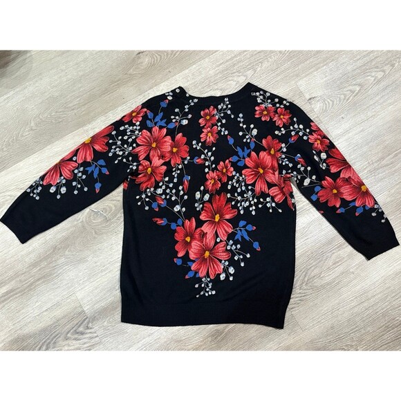 Emily Daniels floral sweater with rhinestones size M EUC - Picture 5 of 7